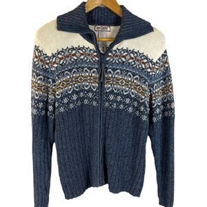 Vintage Tiara International Full Zipper Collared‎ Sweater Size Medium